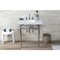 Kingston Brass 30 Carrara Marble Console Sink with Brass Legs, Marble WhitePolished Nickel LMS3022M86 - alternate 3